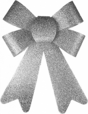 Kokardy brokatowe srebrne 13x18 2szt YH008