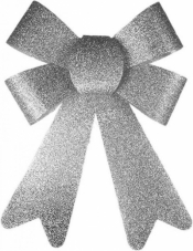 Kokardy brokatowe srebrne 13x18 2szt YH008