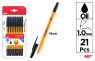 Długopis MP 1.0mm czarny blister 21 sztuk