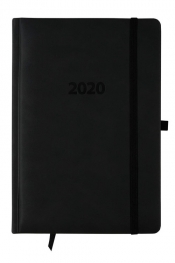 Kalendarz 2020 A5 książkowy dzienny Lux czarny (KK-A5D L)