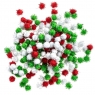 Pompony poliestrowe metalizowane 15mm 200szt