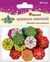 DEKORACJE DREWNIANE KWIATY MIX 20 SZT WDC021