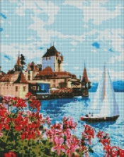 Diamentowa mozaika - Jasna Szwajcaria 40x50cm