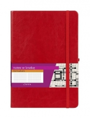 Notes A5 z gumką Formalizm w kratkę czerwony
