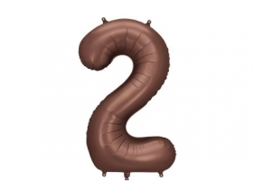 Balon foliowy cyfra 2 86cm mocca