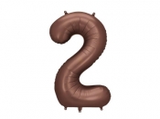 Balon foliowy cyfra 2 86cm mocca
