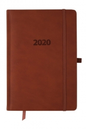 Kalendarz 2020 A5 książkowy dzienny Lux jasnobrązowy (KK-A5D L)