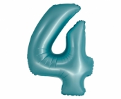 Balon foliowy Smart cyfra 4 niebieski matowy 76cm