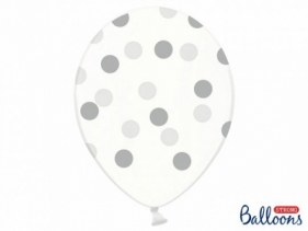 Balon gumowy Partydeco Kropki, Crystal Clear transparentny 30 cm (SB14C-223-099S-6)