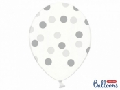 Balon gumowy Partydeco Kropki, Crystal Clear transparentny 30 cm (SB14C-223-099S-6)