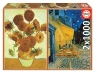 Puzzle 2x1000: Słoneczniki + Kawiarnia V.Van Gogh (18491) Wiek: 12+
