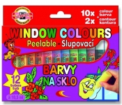 Farby witrażowe Koh-I-Noor, 10 kolorów + 2 kontury