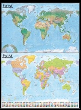 Świat Mapa polityczna i krajobrazowa 1:21 500 000 listwa