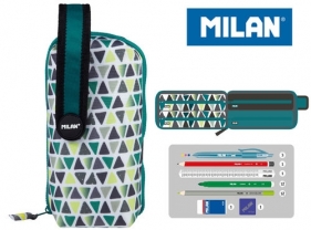 Multipiórnik Milan owalny z 4 piórnikami GEO zielono-czarny