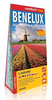 Benelux Belgium Netherlands Luxemburg laminowana mapa samochodowa 1:500 000