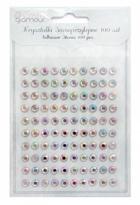 Kryształki samoprzylepne 6 mm 100 szt Opal