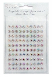 Kryształki samoprzylepne 6 mm 100 szt Opal