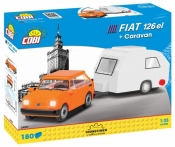 Klocki Cars Fiat 126 el + Przyczepa kempingowa (24591)