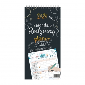 Ścienny Planer Rodzinny - Czarny 2026