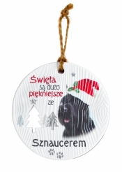 Zawieszka ceramiczna Boże Narodzenie Sznaucer