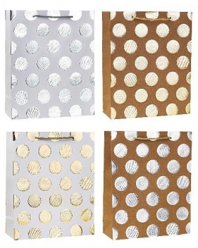 Torebka ozdobna 26x32x10cm hot-stamp mix ROZETTE