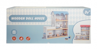 Domek drewniany z windą i mebelkami