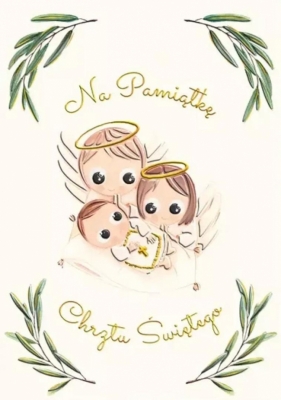 Karnet A4 chrzest Aniołki