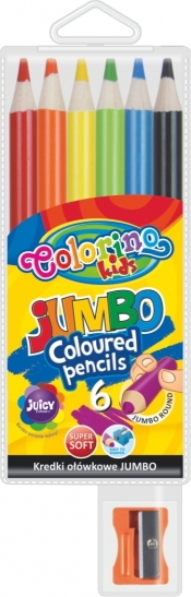 COLORINO KREDKI OŁÓWKOWE OKRĄGŁE JUMBO 6 KOL. + TEMPERÓWKA