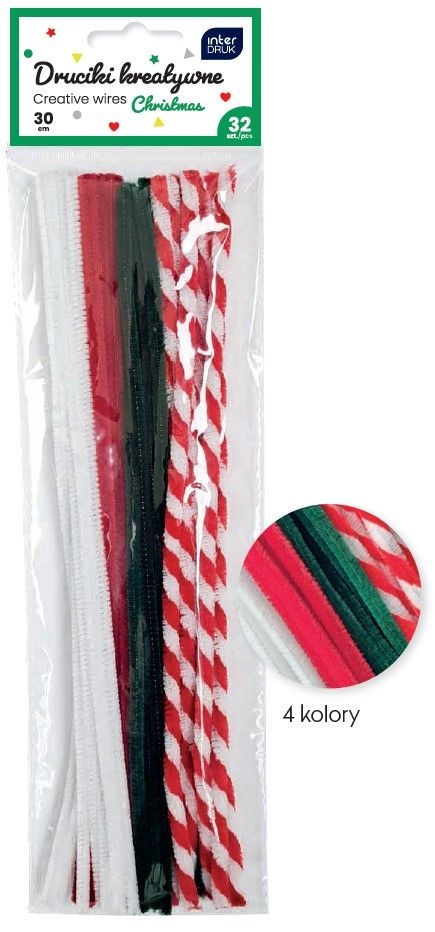 Druciki kreatywne 30cm - Christmas, 32 szt.