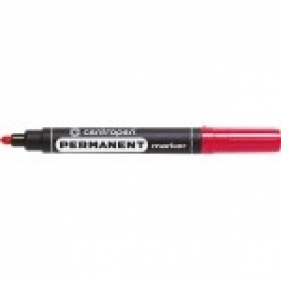 Marker permanentny Centropen, czerwony 2,5 mm okrągła końcówka (8566), op. 10 szt.
