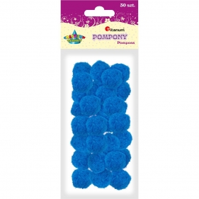 Pompony dekoracyjne, 30 szt. - niebieskie