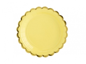 Talerz jednorazowy Partydeco jasno żłóte 18cm, 6 sztuk śr. 180 mm 6 szt (TPP16-084J)
