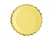 Talerz jednorazowy Partydeco jasno żłóte 18cm, 6 sztuk śr. 180 mm 6 szt (TPP16-084J)