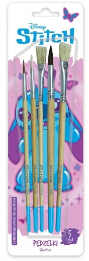 Pędzelki z naturalnego włosia Stitch Pinki 5szt