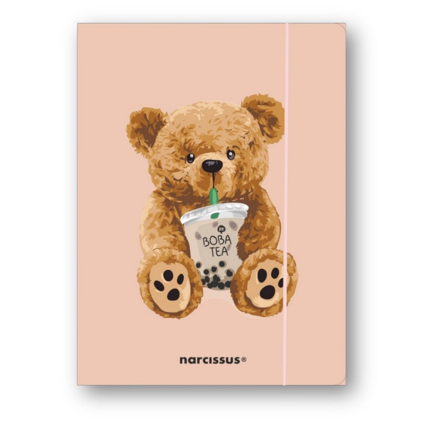 Teczka A4 z gumką - Teddies& Miś z boba tea