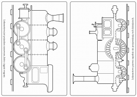 Kolorowe lokomotywy z naklejkami