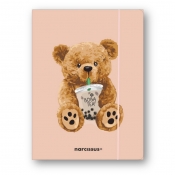 Teczka A4 z gumką - Teddies& Miś z boba tea
