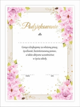 Dyplom A4 podziękowania dla rodziców 10szt