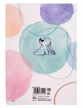 Coolpack, Zeszyt A5/60k kratka Disney Fashion - Stitch pastel (74920PTR)
