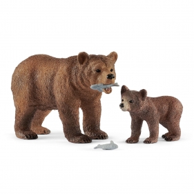 Matka grizzly z małym niedźwiedziem - Schleich (42473)
