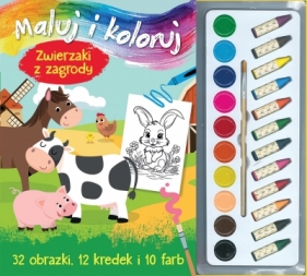 Maluj i koloruj. Zwierzaki z zagrody - Izabella Sieńko-Holewa