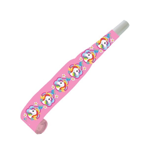 Gwizdki rozwijane 30 cm Jednorożec, 8 sztuk (9902111)