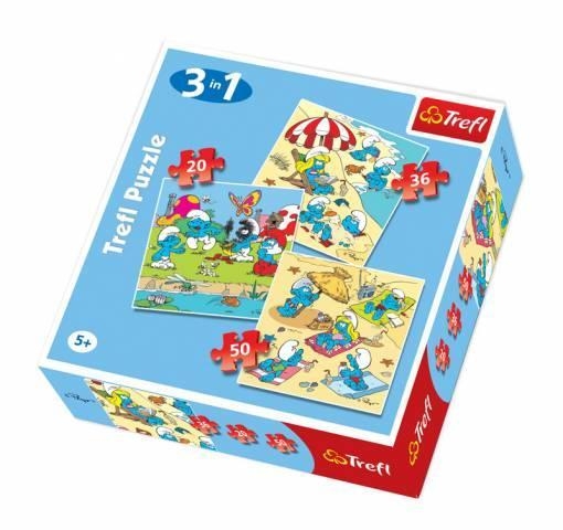 Smerfne harce - Puzzle 3w1 - 50 elementów (34092)