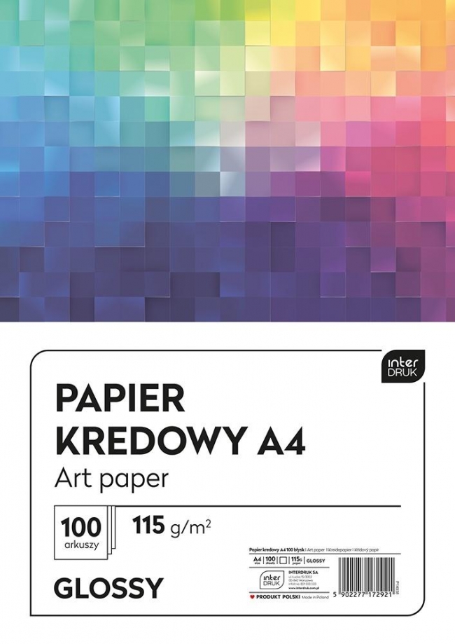 Papier kredowany A4 100 kartek 115g błysk