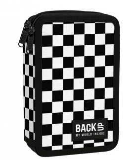Piórnik podwójny BackUp z wyposażeniem - Szachownica (PB7DW94)