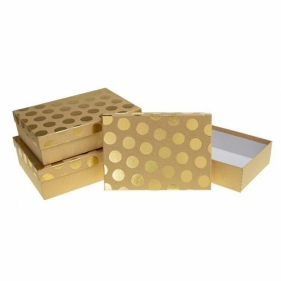 Pudełko prostokątne 3szt kropka ROZETTE
