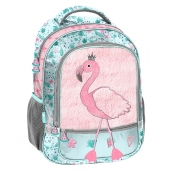 Plecak dwukomorowy szkolny - Flamingo
