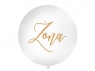Balon gumowy Partydeco o średnicy ok. 1 m, biały pastelowy ze złotym Kevin Prenger