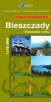 Bieszczady i bukovske vrchy Mapa turystyczna 1:70 000