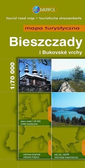 Bieszczady i bukovske vrchy Mapa turystyczna 1:70 000